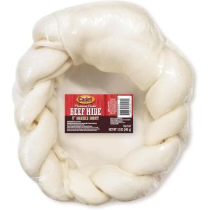imageCadet Premium Grade Beef Hide for Dogs Long Lasting Rawhide Donut Bone Single Ingredient Dog Chews 8 Inch 1 Count
