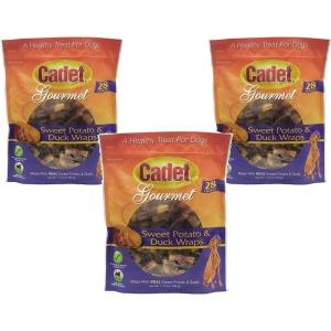 image3 Pack Cadet Duck and Sweet Potato Dog Treat Wraps 28 Ounces each