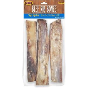 imageCadet Gourmet Beef Rib Bones for Dogs  Healthy ampamp Natural Dog Chew Bones  Inspected ampamp Tested in USA 3 Count