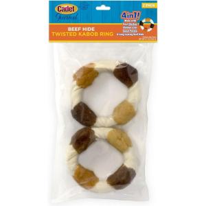 imageCadet Gourmet TripleFlavored Ring  Beef Hide Kabob Dog Treats  Healthy ampamp Natural Chicken Liver ampamp Sweet Potato Dog Treats for Dogs Over 30 lbs 2 Count67 Ounce Pack of 1