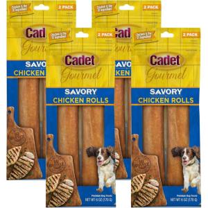 imageCadet Gourmet Savory Chicken Rolls Rawhide Alternative Savory Rolls 6 oz6 Ounce Pack of 4