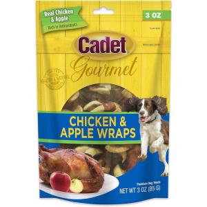 imageCadet Gourmet Sweet Potato ampamp Chicken Wraps LimitedIngredient Dog Chews Healthy and Natural Training Treats for Small and Large Dogs 14 ozChicken  Apple