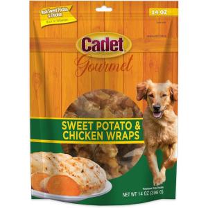 imageCadet Gourmet Sweet Potato ampamp Chicken Wraps LimitedIngredient Dog Chews Healthy and Natural Training Treats for Small and Large Dogs 14 ozChicken  Sweet Potato