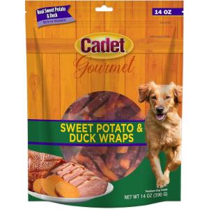 imageCadet Gourmet Sweet Potato ampamp Chicken Wraps LimitedIngredient Dog Chews Healthy and Natural Training Treats for Small and Large Dogs 14 ozDuck  Sweet Potato