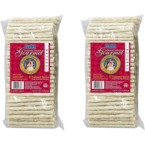 image:imageCadet 2 Pack of Twisted Sticks 187 Pounds Each 5 Inch Natural Gourmet Rawhide Treats