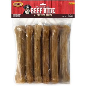 image:imageCadet Premium Grade Pressed Beef Hide Bones LongLasting Rawhide Dog Chews 8Inch 6 Count