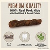 image:imageCadet Gourmet Triple Chews LongLasting Pork Hide Sticks with Sweet Potato and Duck Healthy Dog Treats for Small amp Large Dogs 18 Count
