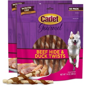 image:imageCadet Gourmet Beef Hide amp Chicken Twists Dog Chew Sticks 100 Count 5  100 real beef hide with chicken treats for small amp large dogs gourmet beef rawhide chew sticks natural chews for dogsDuck